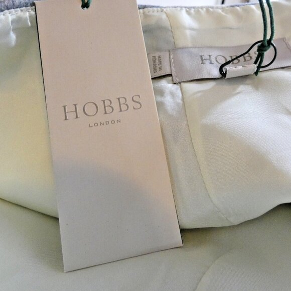 Hobbs Wool blend Plaid Skirt Size 8 Gray Floral London UK British NWT - Picture 4 of 7